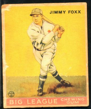 1933 Goudey 29 Jimmy Foxx PSA 1 HOF Philadelphia Athletics 2
