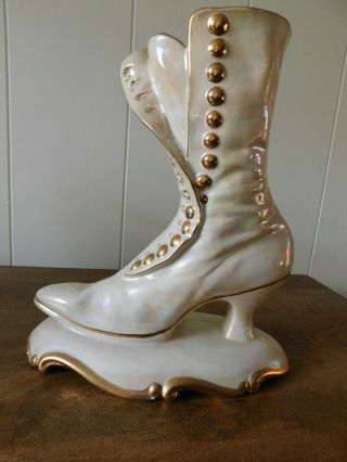 Atlantic Mold Vintage Ceramic Victorian Boot Figurine