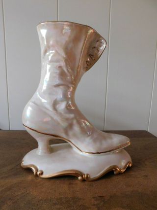 Atlantic Mold Vintage Ceramic Victorian Boot Figurine 2