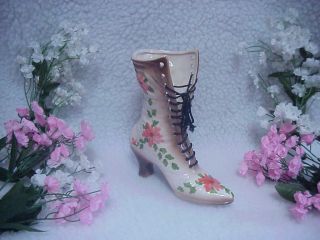 Victorian Vintage Ceramic Shoe Boot - Laces Up With Regular Shoe Lace - Unique