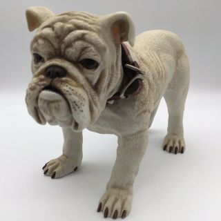 Georgia Bulldog Decanter Old Bardstown 11.  25” Red Studded Collar Empty