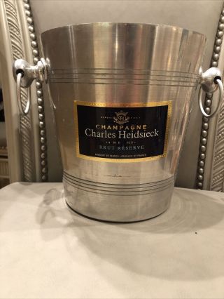 Vintage Charles Heidsieck Aluminum Champagne Ice Bucket Reims France 8 " Tall