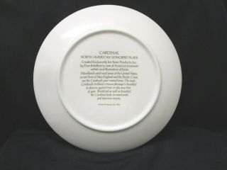 VTG Avon 1974,  Cardinal,  North American Songbird Plate,  10 1/2” Porcelain Plate 3