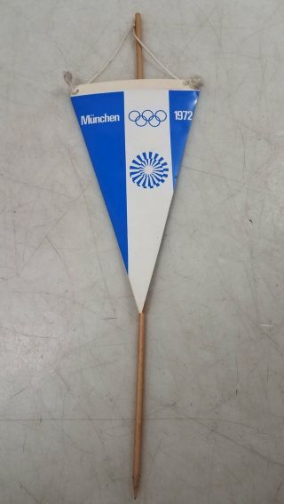 1972 Munchen Munich Olympic Games Flag Pennant