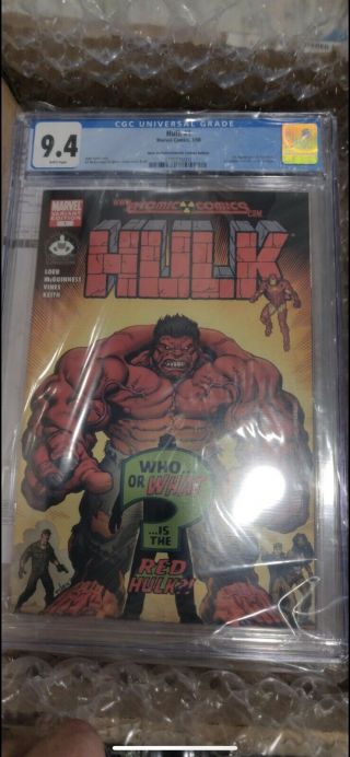 Hulk 1 Cgc Graded Atomic Comics Variant 1st Red Hulk Appearance 9.  4 2008 1:50