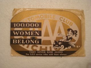 Vintage Needle Book American Aaa Automobile Club Advertising Art W Woman Focus