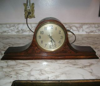 Vintage Early Hammond Spin Start Electric Tambour Mantle Clock Quiet