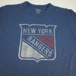 47 Forty Seven York Ny Rangers Nhl Hockey Vintage Style T Shirt Mens M Blue