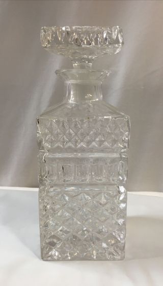 Regency Cut Glass Crystal Heavy Liquor Bar Decanter W/ Stopper