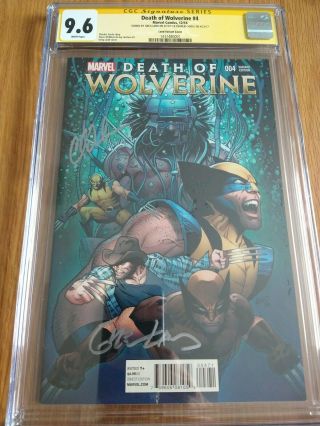 Death Of Wolverine 4 Greg Land Variant Cover Cgc Ss 2x 9.  6 Marvel X - Men