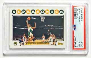 2008 - 09 Topps Kevin Durant 156 Gold Foil 2nd Year Psa 9 Pop 5 (2 Higher)