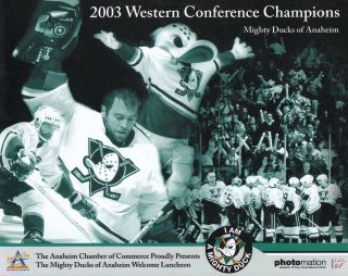 Mighty Ducks Of Anaheim 2003 Western Conference Champions Team 8 " X10 " Photo