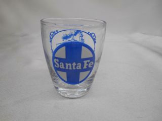 Old Vtg Santa Fe Railroad Shot Glass Advertising Rr Railways Liquor