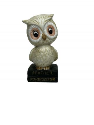Vintage Enesco Weather Forecaster Owl Books 3.  5” 1975 5959
