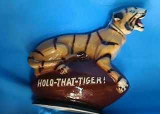 Double Springs Distillers Hold That Tiger Football Porcelain Whiskey Decanter