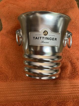 Vintage Taittinger Reims Champagne Ice Bucket Aluminum Made In France