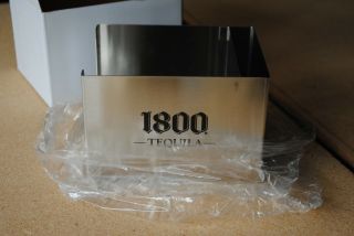 Nib 1800 Tequila Stainless Steel Napkin Swizzle Straw Bar Pub Caddy Holder