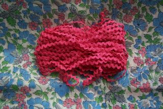 Vintage Rose Pink Baby Cotton Rick Rack Sewing Dolls Crafts 7 Yards