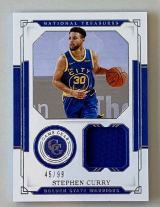 Stephen Curry 2020 - 21 National Treasures Game Gear Jersey Patch /99 Game Worn