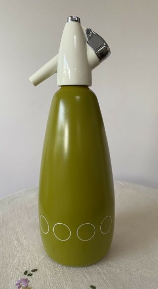 Vintage Sparklets England Soda Siphon: Chartreuse: 32cmh: Mcm Decorator Piece
