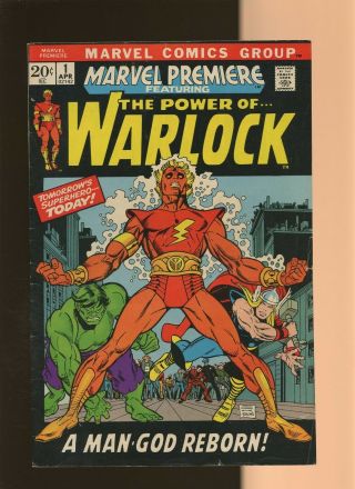 Marvel Premiere 1 Vg/fn 5.  0 1 Book 1st Him As Warlock Roy Thomas & Gil Kane