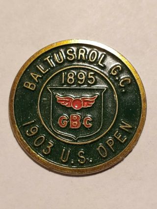 1903 Us Open Ball Marker Baltusrol Golf Club Embossed And Painted 1 "