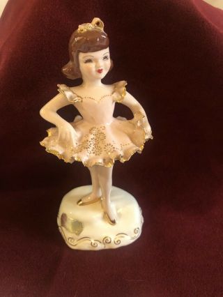 Vintage Florence Ceramic Ballerina Little Girl Figurine