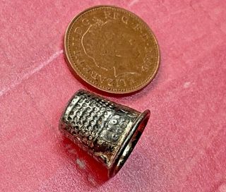 Miniature Thimble Embossed " For A Good Girl ",  1930s Child 