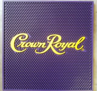 Crown Royal Square Bar Mat Rare Purple & Yellow Heavy Duty Rubber 16.  5