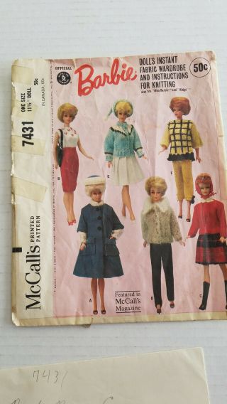Mccalls Barbie Doll Clothing Pattern By Mccall 
