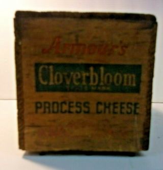 Vintage Armour ' s Cloverbloom Wood CHEESE BOX 11 1/2 