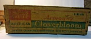 Vintage Armour ' s Cloverbloom Wood CHEESE BOX 11 1/2 