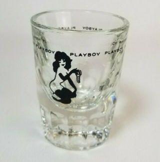 Vintage 1970s Playboy Bunny Playmate Shot Glass Naked Holding Key