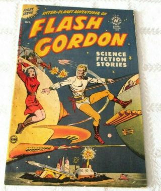 1950 - Flash Gordon 1 Comic - First Issue - Harvey - Spaceship - Sci - Fi Golden Age