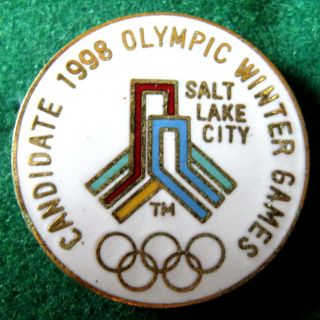 Salt Lake City,  Utah,  Usa - Candidate City For Winter Olympic Games 1998 Badge