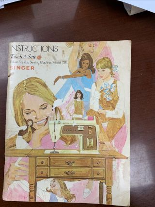 Vintage Singer Sewing Machine Instruction Booklet - Model 758