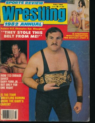 Sports Review Wrestling Fall 1982 Annual Sgt Slaughter Cover Apartment Wrestling
