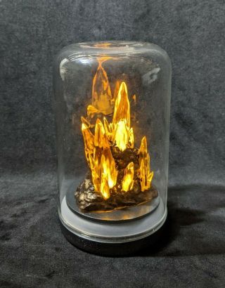 Smallville - 60mm Illuminated Gold Kryptonite Sample In Glass Display Container