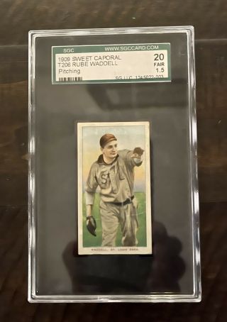 1909 T206 Sweet Caporal - Rube Waddell,  Pitching Sgc 20 Fair