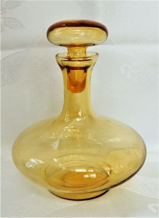 Amber Decanter With Stopper Bohemian Glass