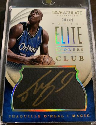 Shaquille O’neal 2013 - 14 Panini Immaculate Auto Autograph Elite Club /49