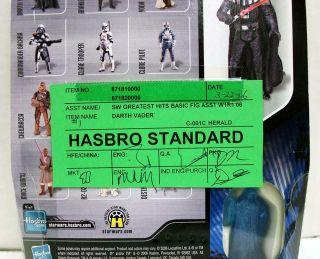 Star Wars Saga 2 Heroes & Villains Darth Vader Hasbro Standard Green Tag Qa