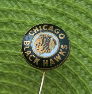 Chicago Blackhawks Old Vintage Nhl Hockey Heavy Enamel Pin Badge