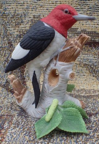 Lenox 1999 Red - Headed Woodpecker Limited Edition Fine Porcelain Bird Sculpture
