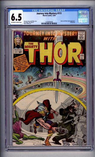 Cgc (marvel) Journey Into Mystery/thor 111 Fn,  6.  5 1964
