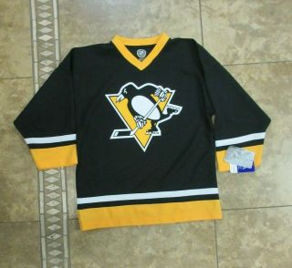 Vtg Pittsburgh Penguins 87 Crosby Jersey Xl Youth Nhl Ice Hockey 90s Sport Sewn