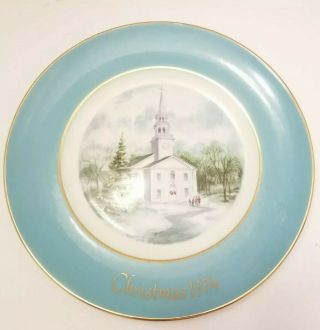Vintage Avon Country Church Christmas Plate 1974 - With Box