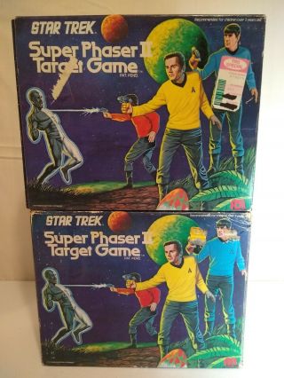 Set Of 2 - 1976 Star Trek Phaser Ii Target Game Complete &