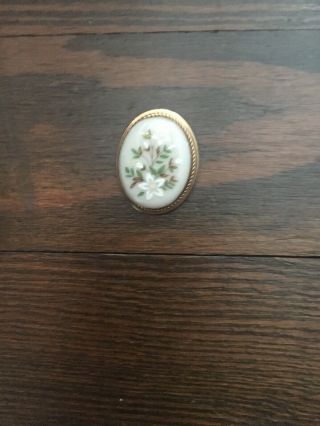 Lenox China Brookdale Jewelry Pendant Brooch Pin Or Use With A Necklace