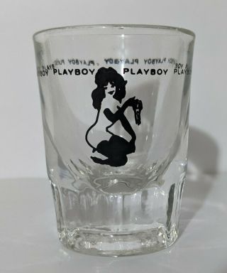 Vintage Playboy Club Heavy Shot Glass Leroy Neiman 1960 